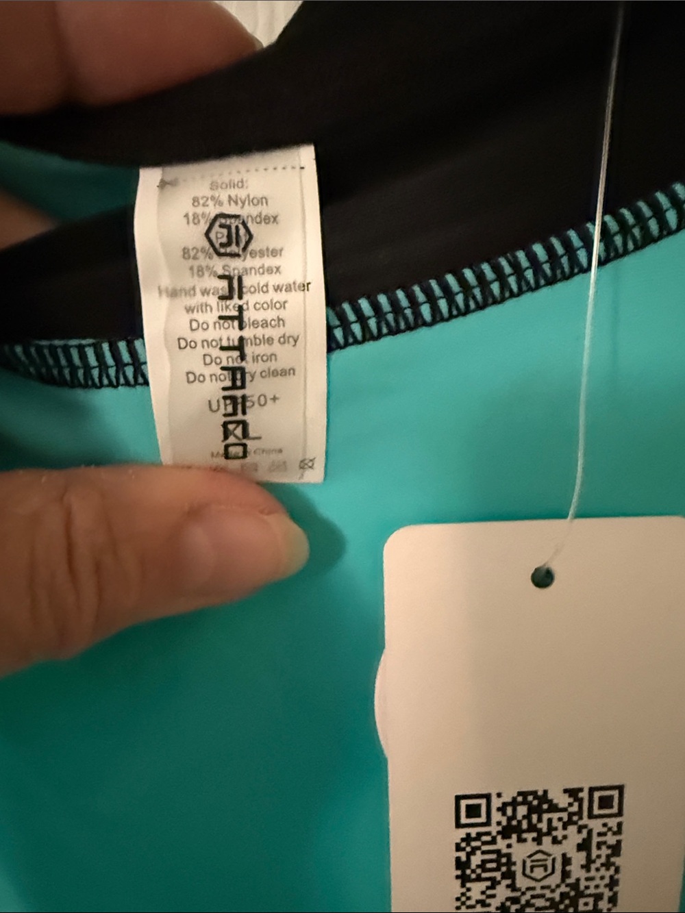 Turquoise & Black Long Sleeve Rash Guard Bike Jersey - Picture 3 of 4
